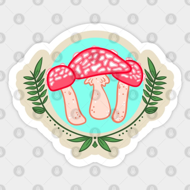 Mushrooms- Cottage Core ,Cute Sticker by Autumn_Coloredsky